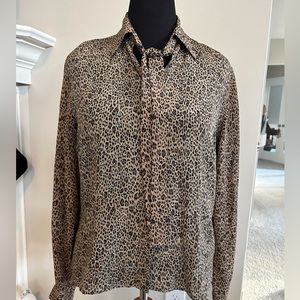 Sunny Leigh Silk Animal Print Blouse